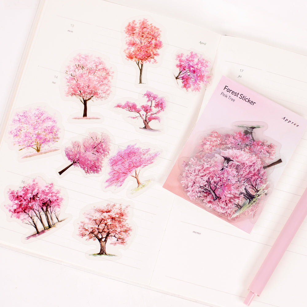 Forest Stickers - Pink Trees