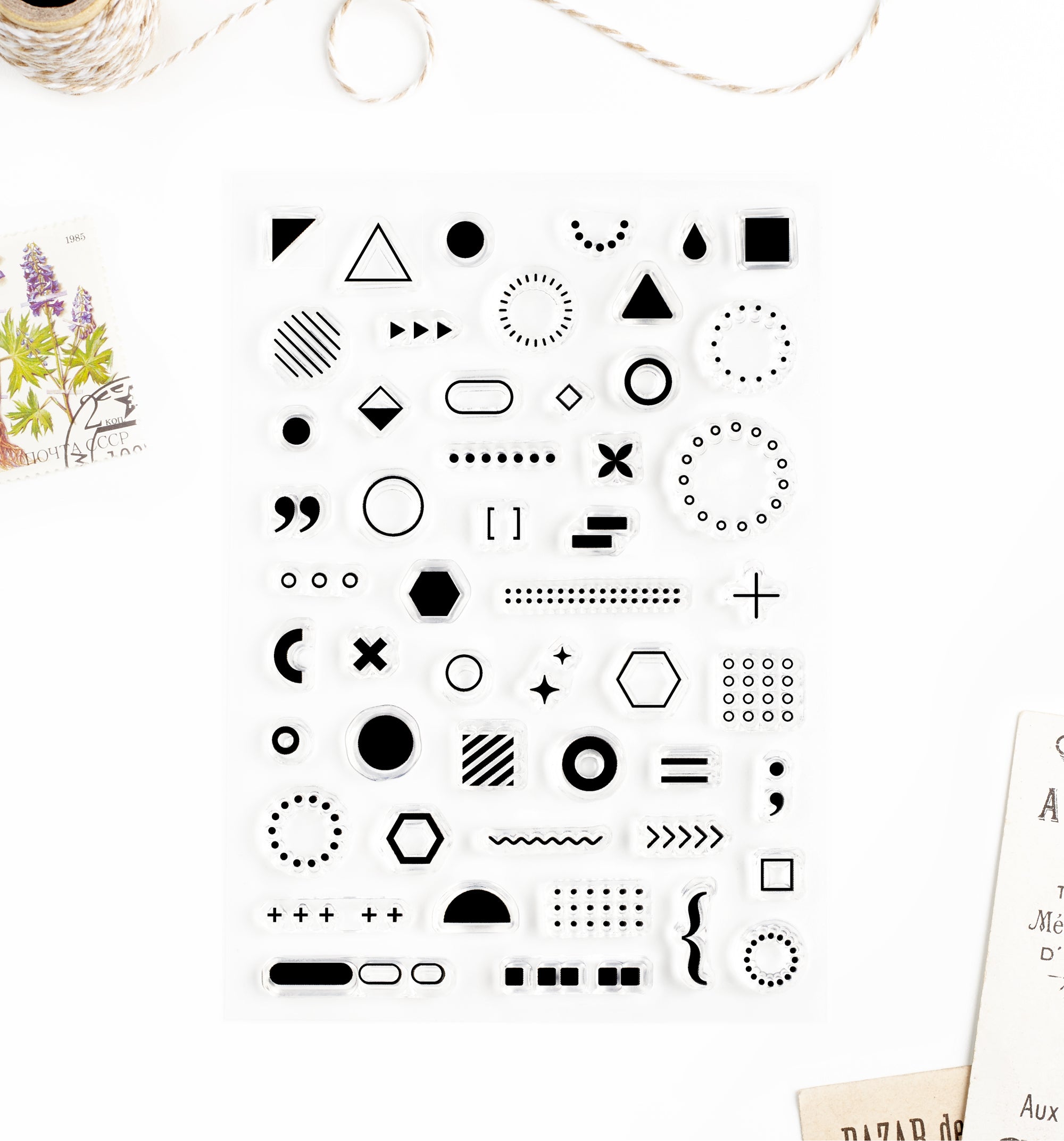 Geometric Details Clear Stamps