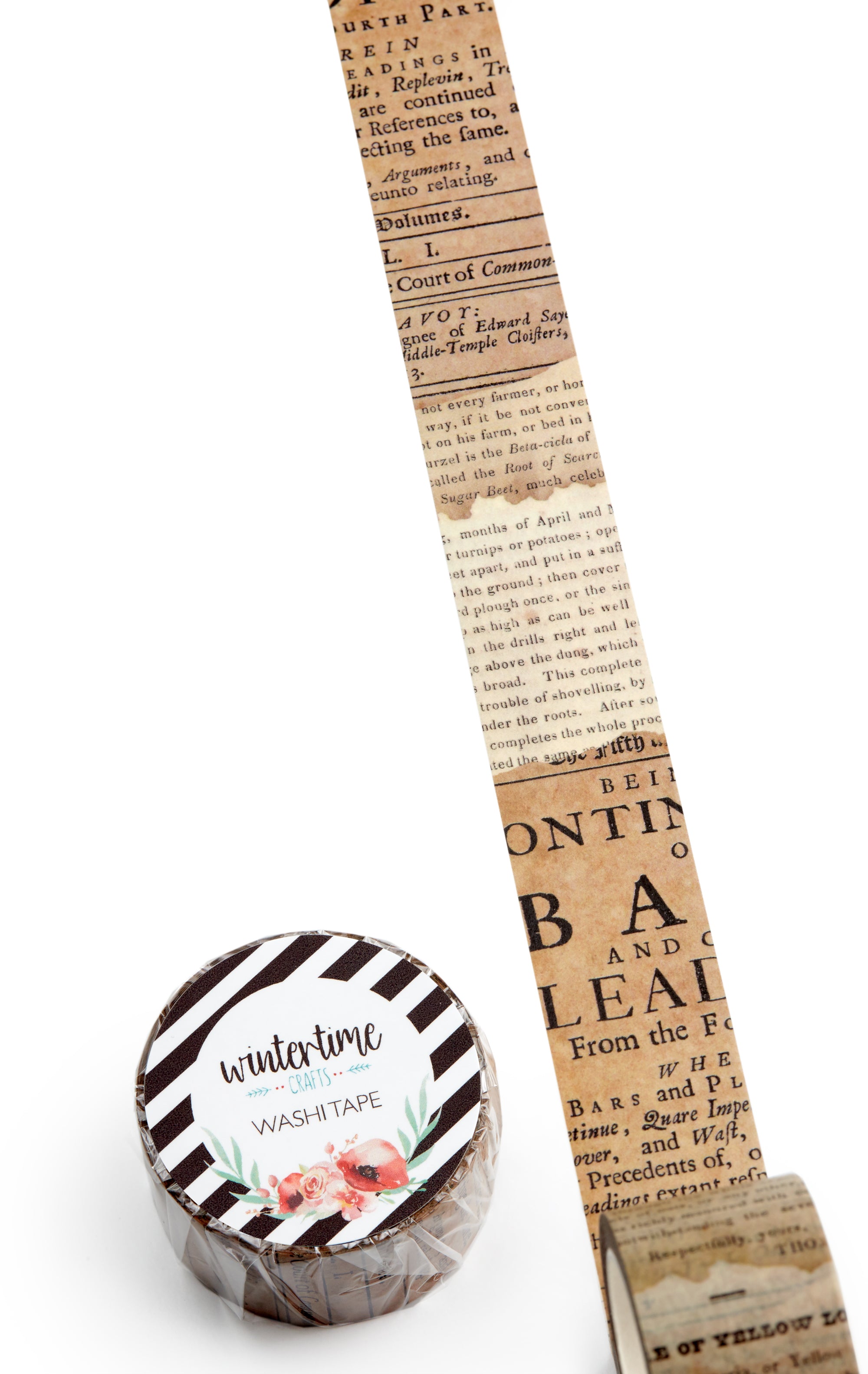 Vintage stained book pages tape