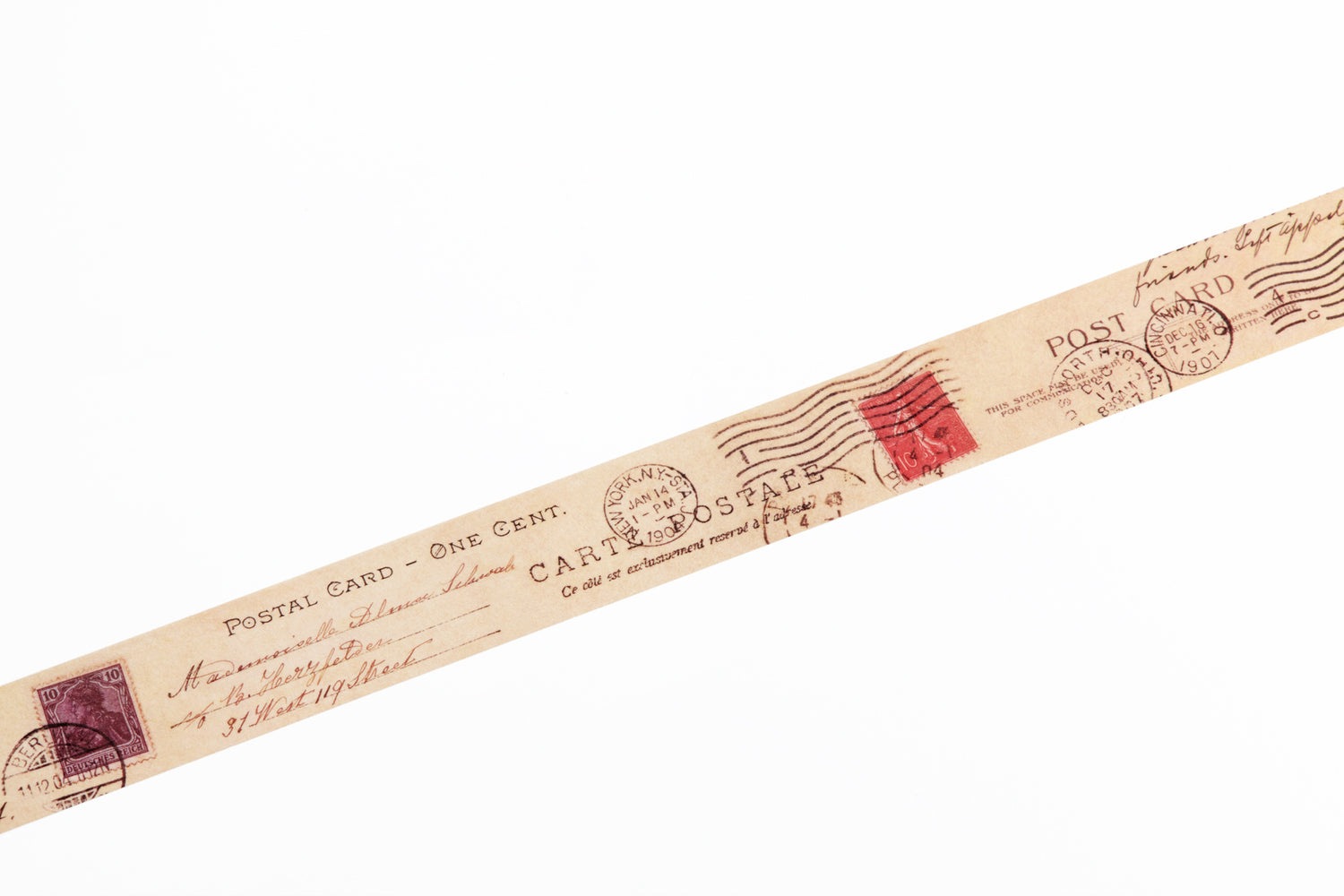 Vintage postcard decorative paper tape