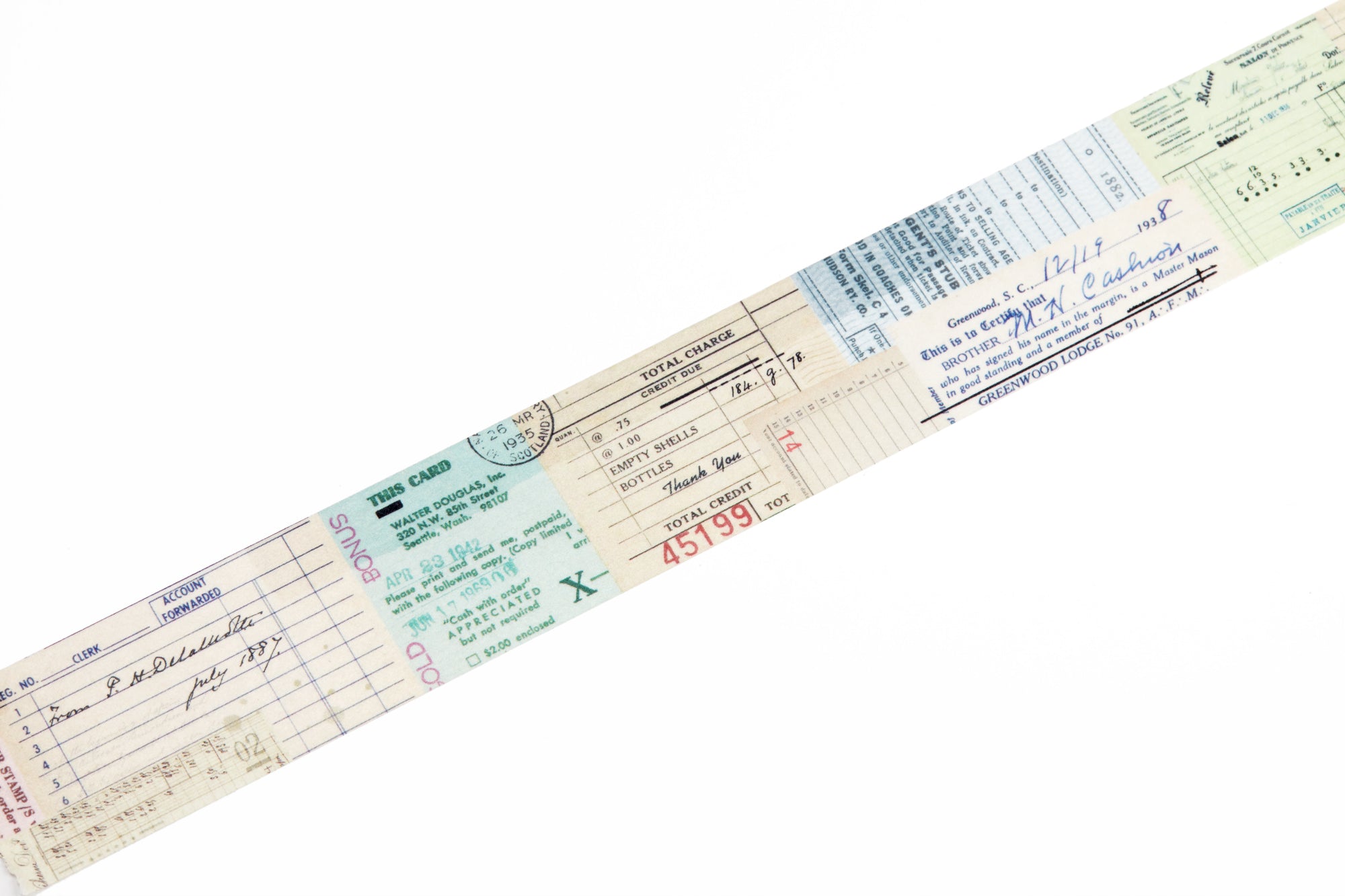 Pastel colored vintage paper tape