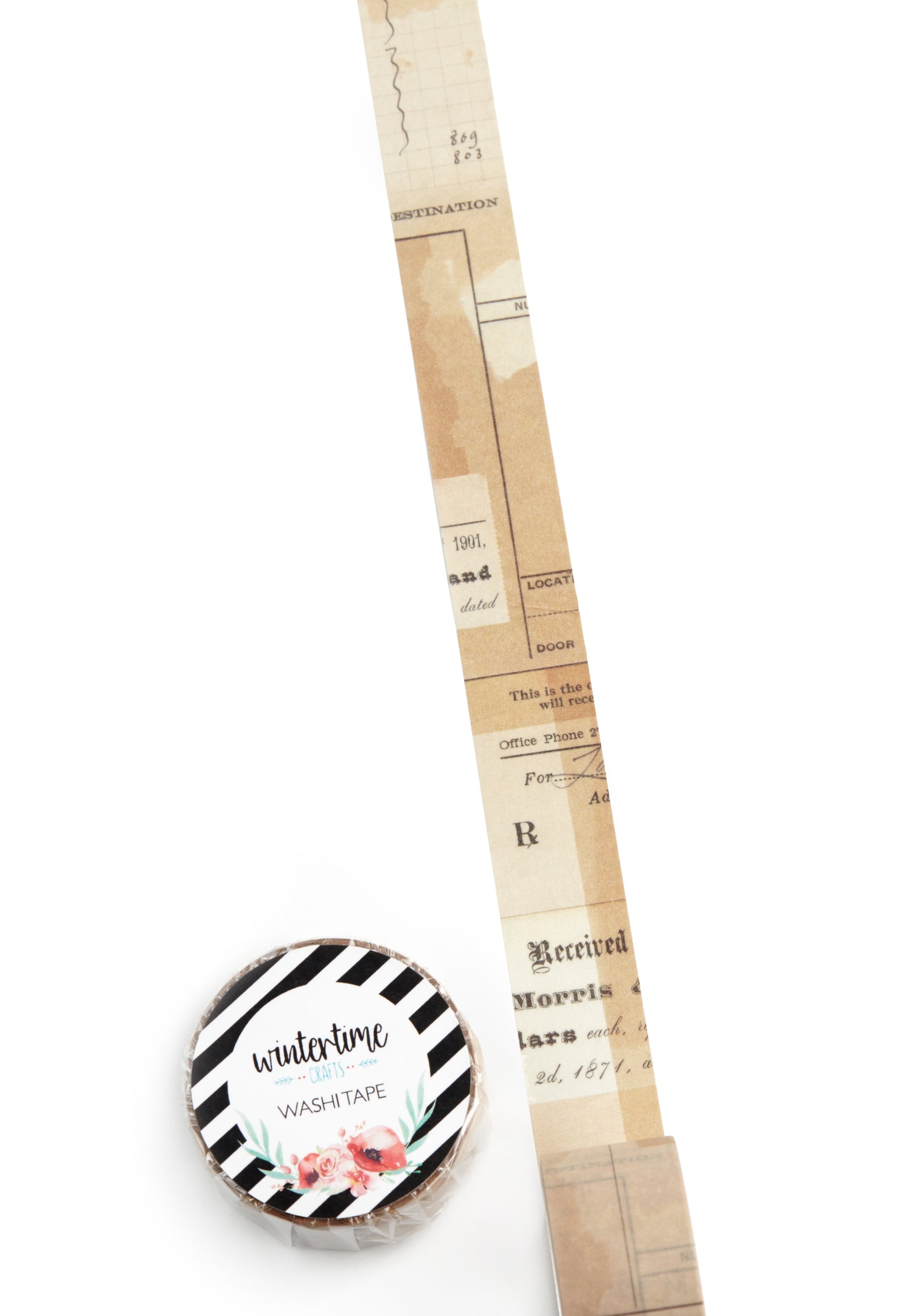 Vintage receipts collage washi tape