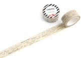 Old French receipts neutral background washi tape