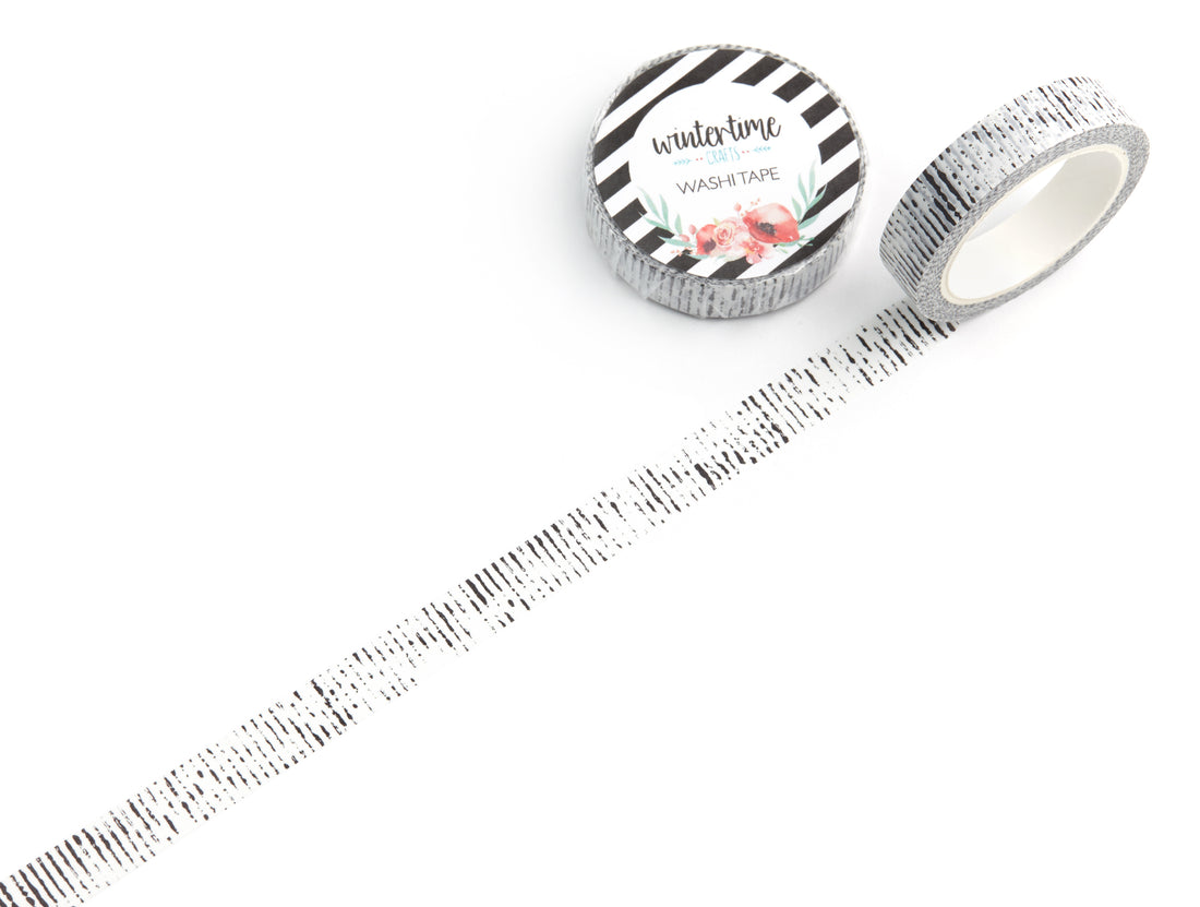 Distressed textured ink black lines washi tape