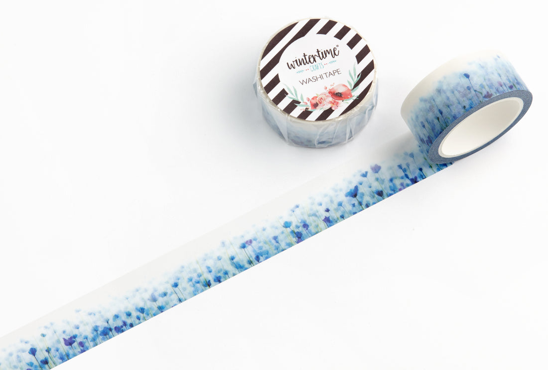 Field of blue wildflowers washi tape