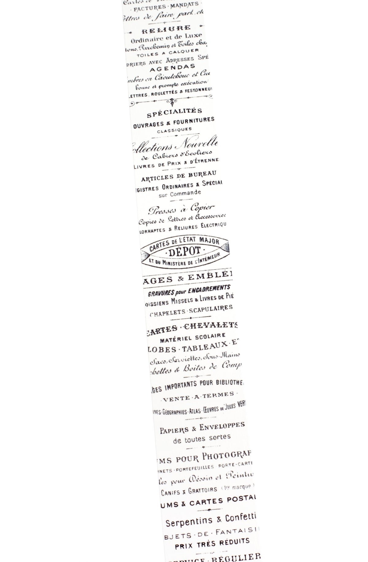 Washi tape with French text