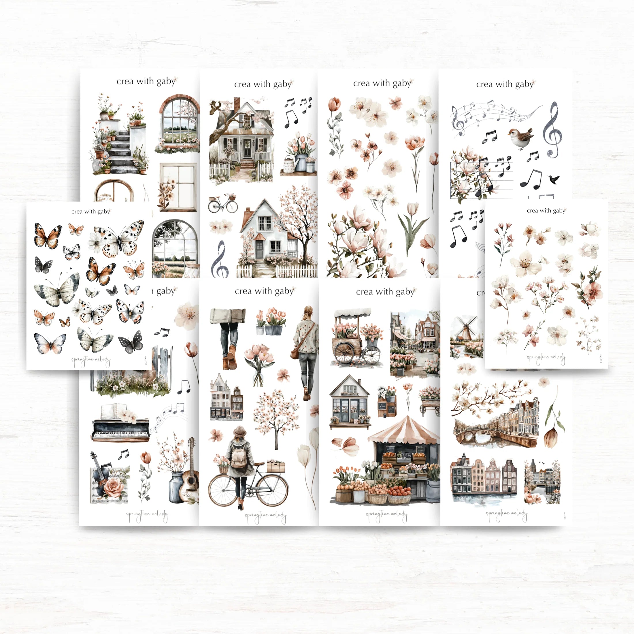 Springtime Melody Washi Stickers