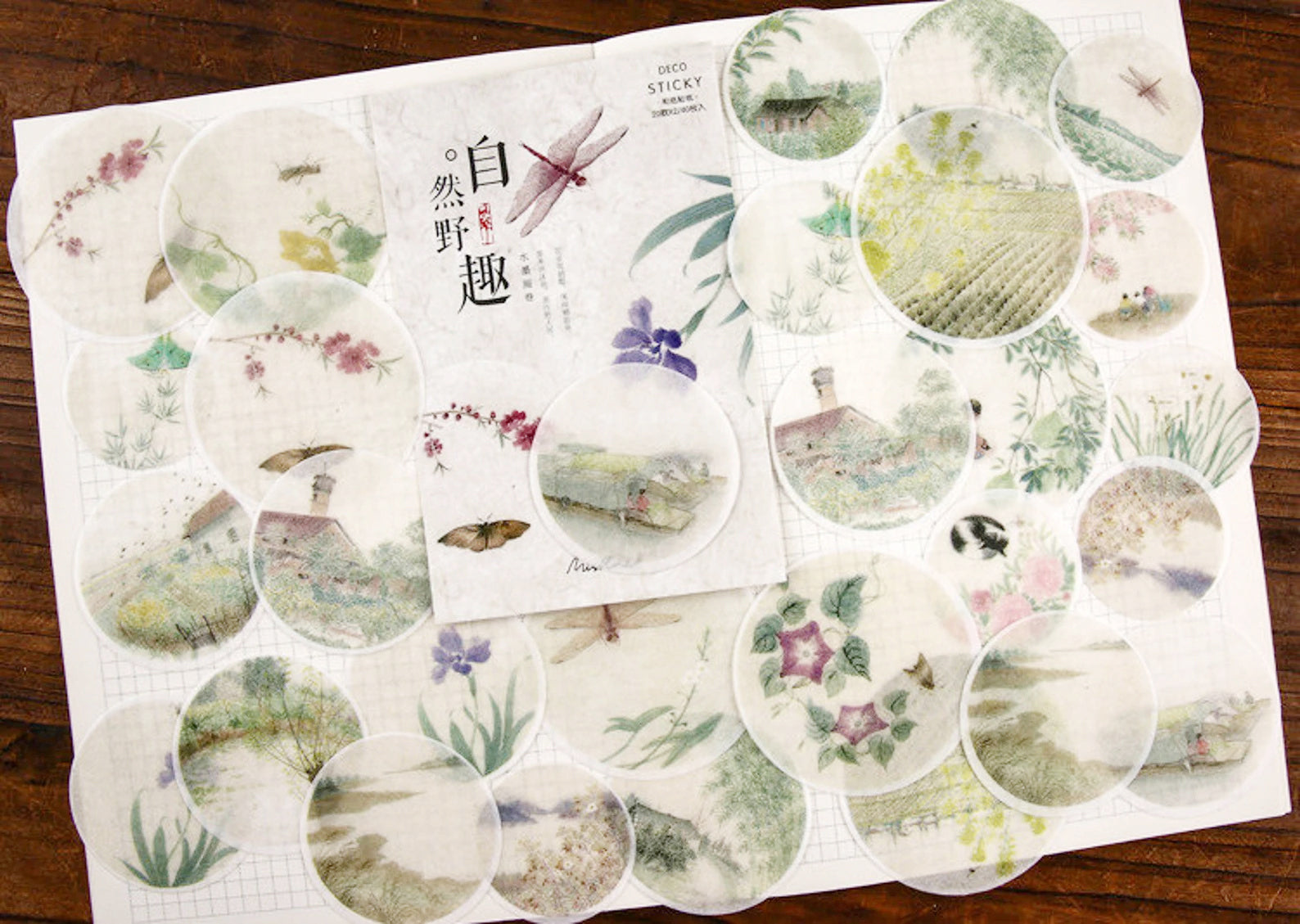 Off-Center Nature Stickers, Set of 40
