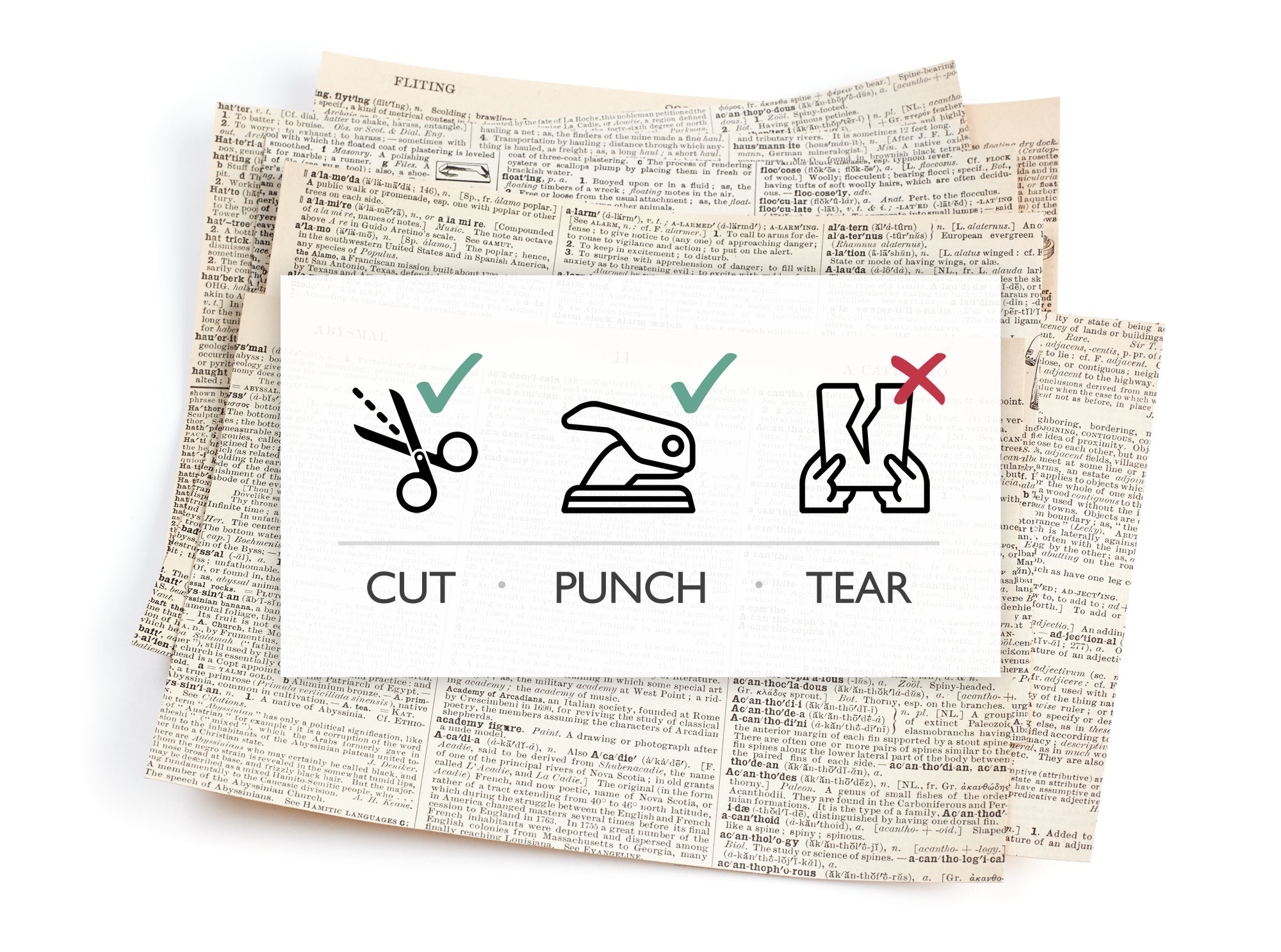 Old Dictionary Sticker Sheets