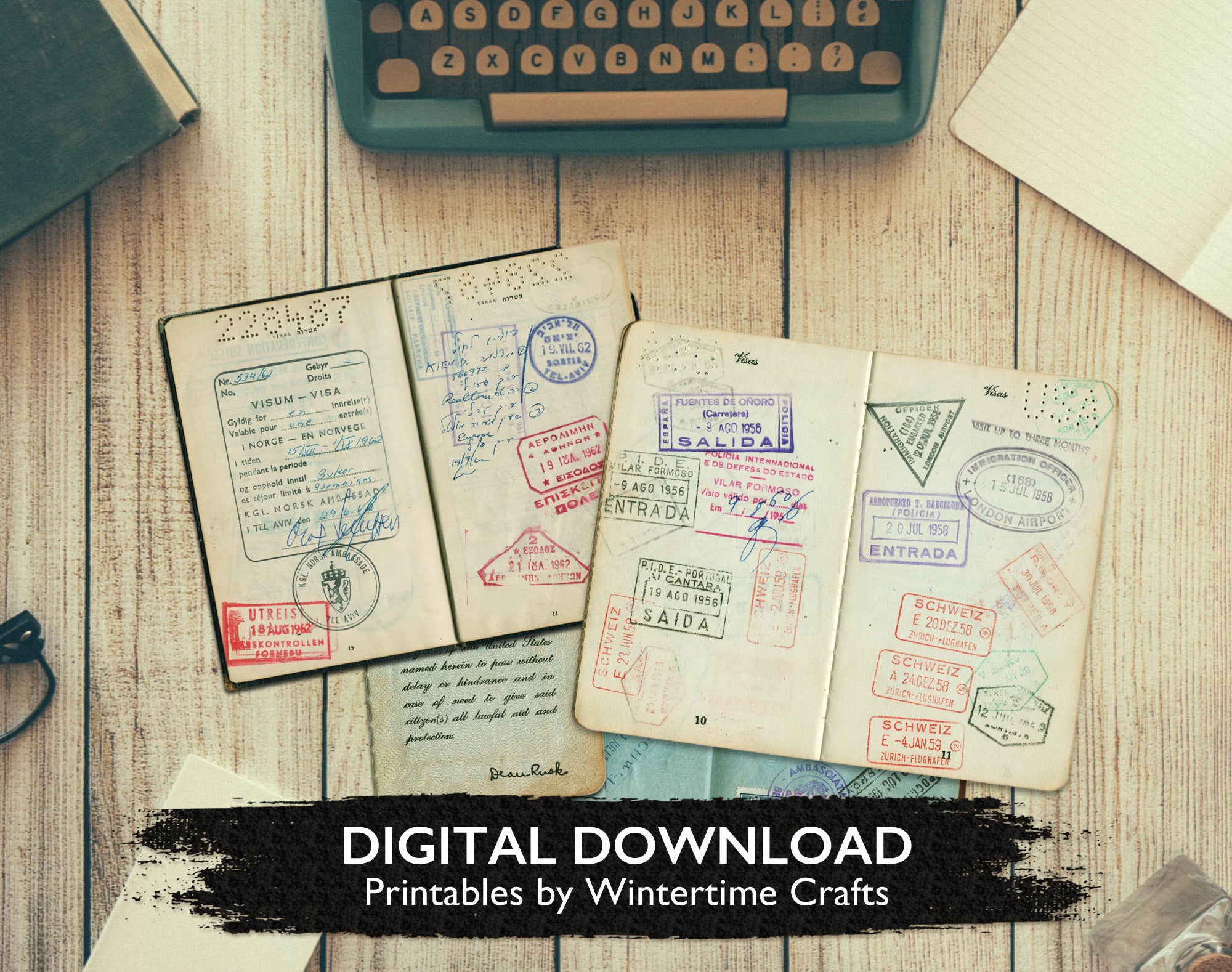 Vintage Passports - Digital