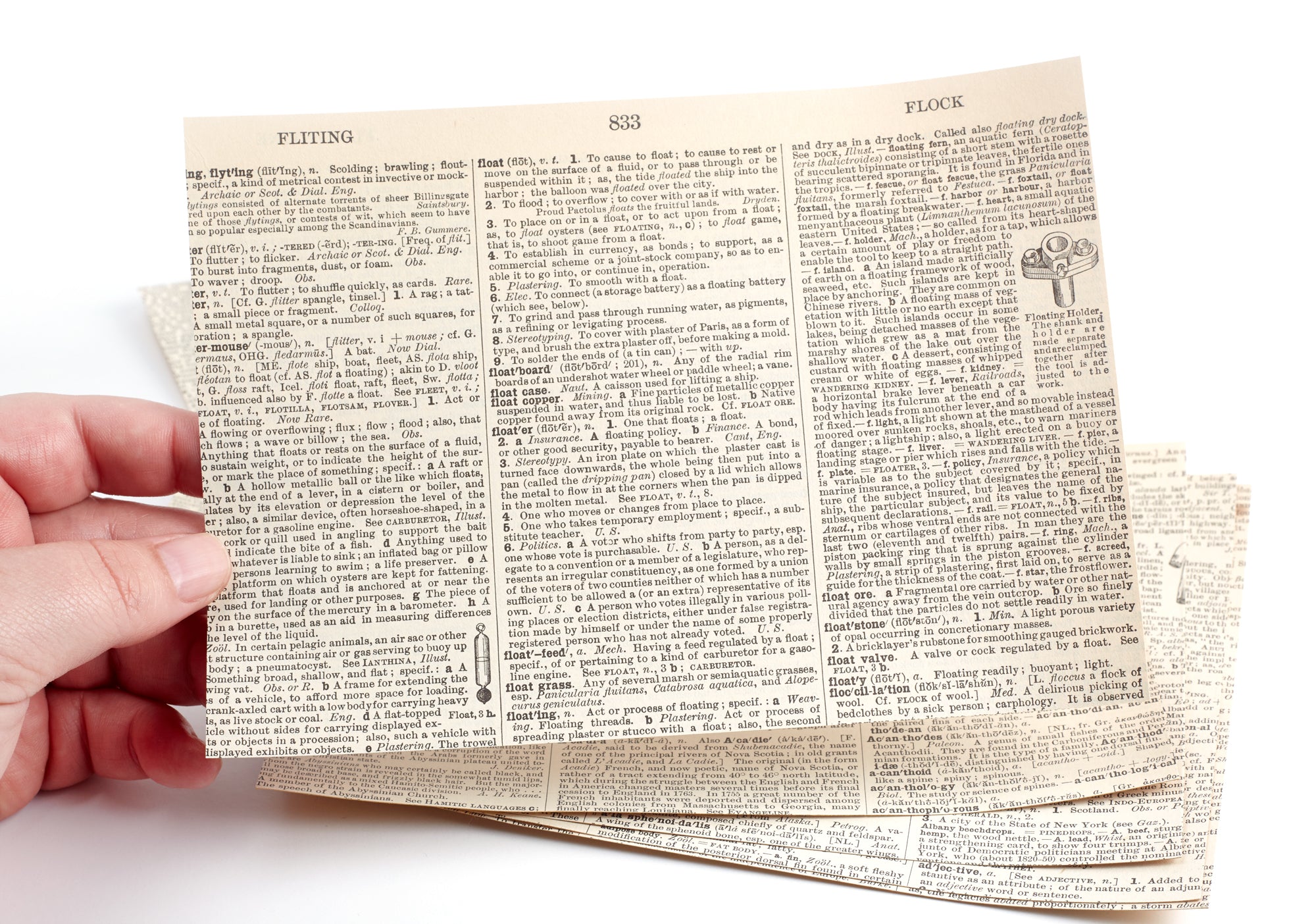 Old Dictionary Sticker Sheets