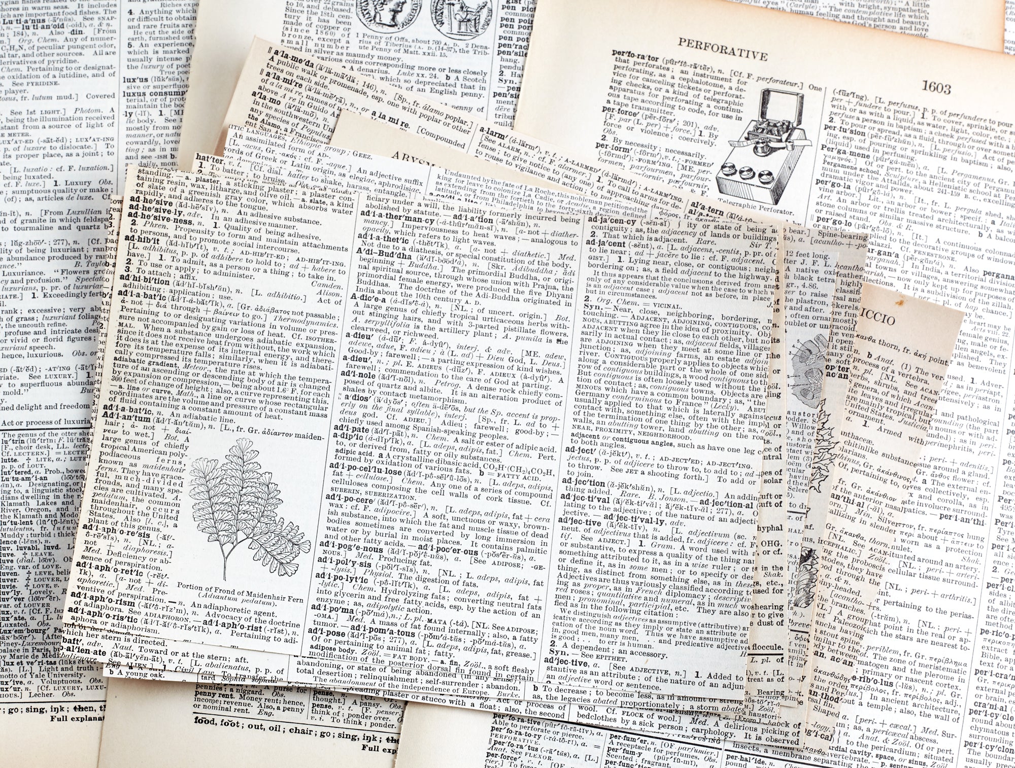 Old Dictionary Sticker Sheets