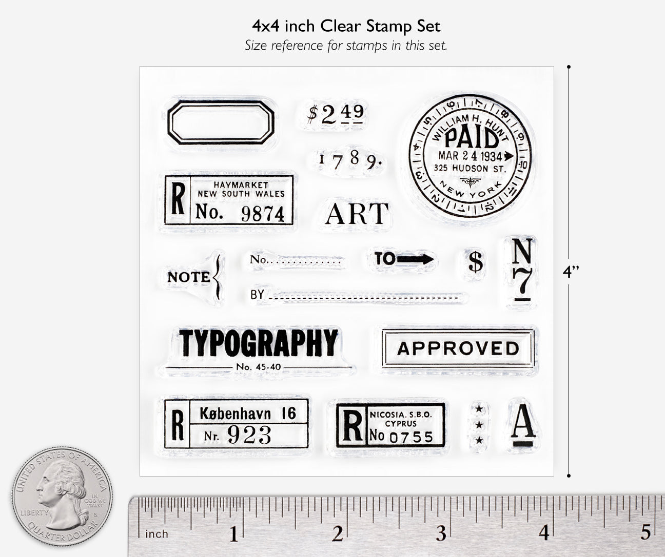 Typography Clear Stamps