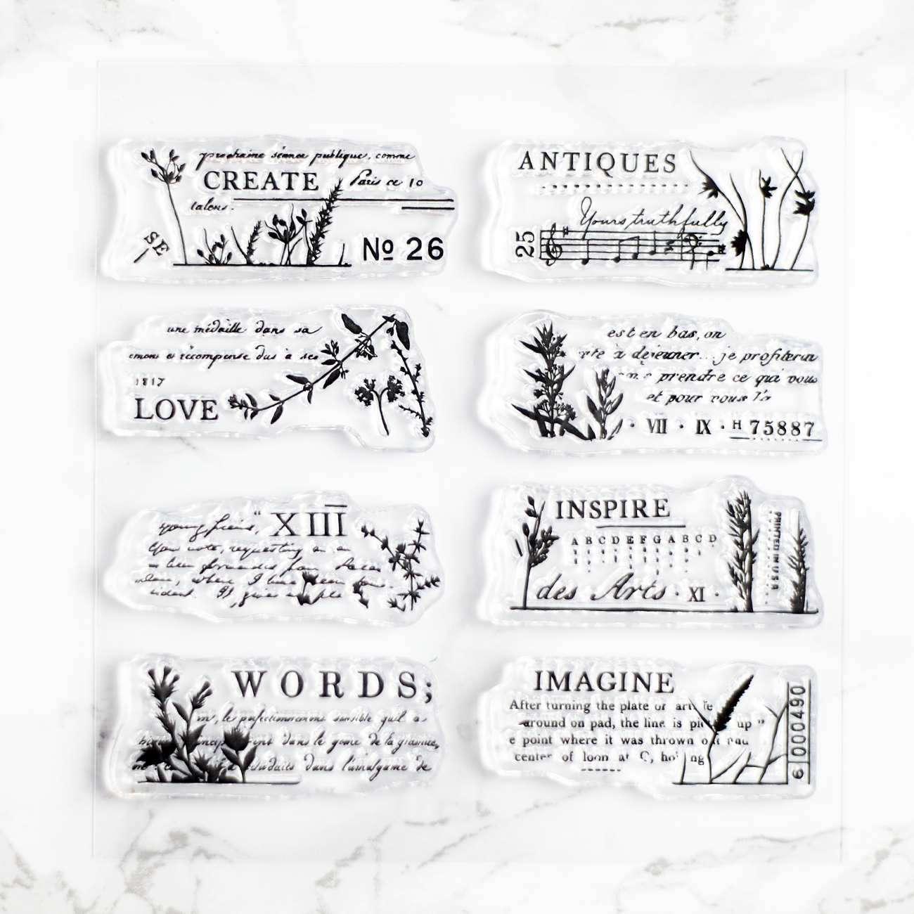 Inspirational words clear stamp set