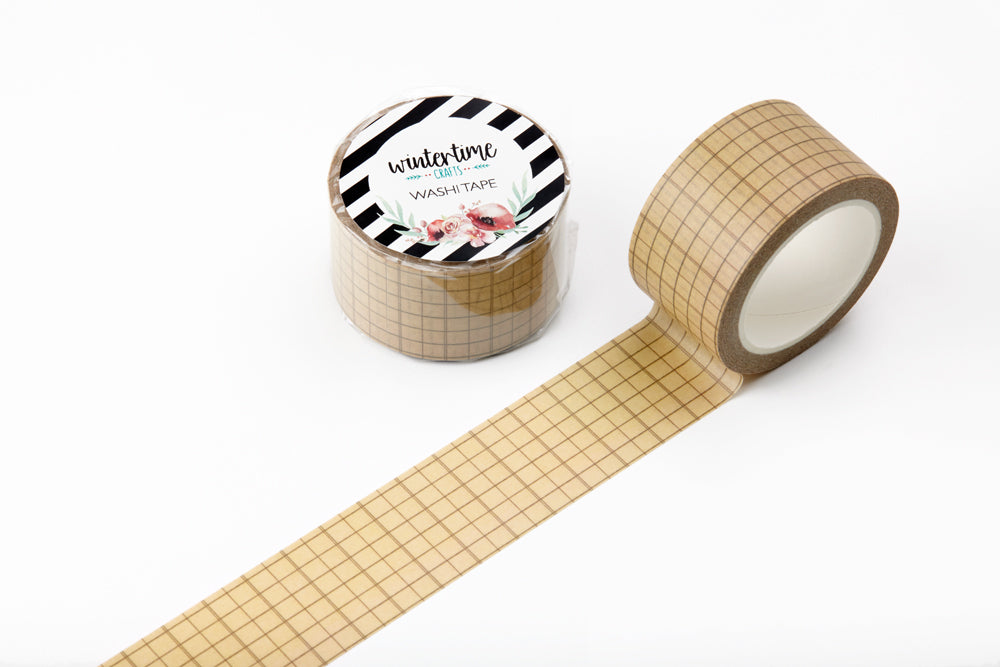 Vintage Brown Grid Washi Tape