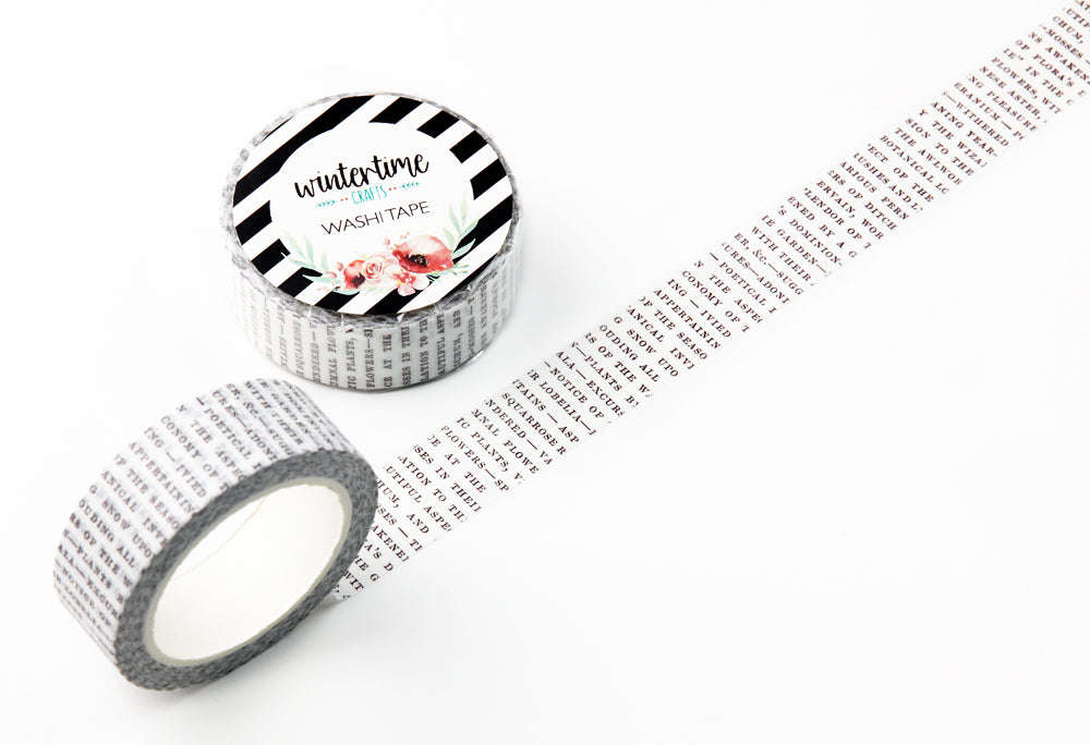 Botanical text washi tape by Wintertime Crafts