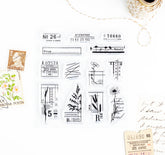 Vintage floral details journaling stamp set