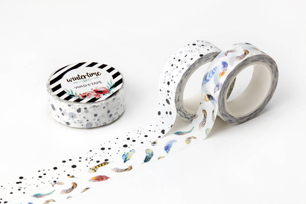 Ink Splatter and Feather Washi Tapes by Wintertime Crafts