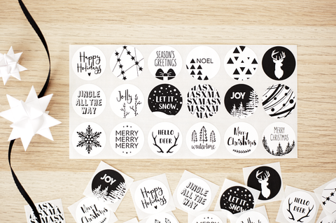 Nordic style Christmas stickers
