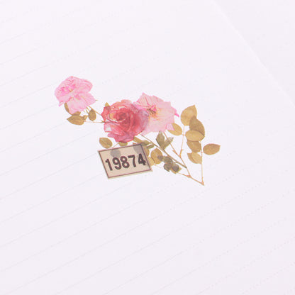 Pink Rub-on Stickers with Linen Fabric