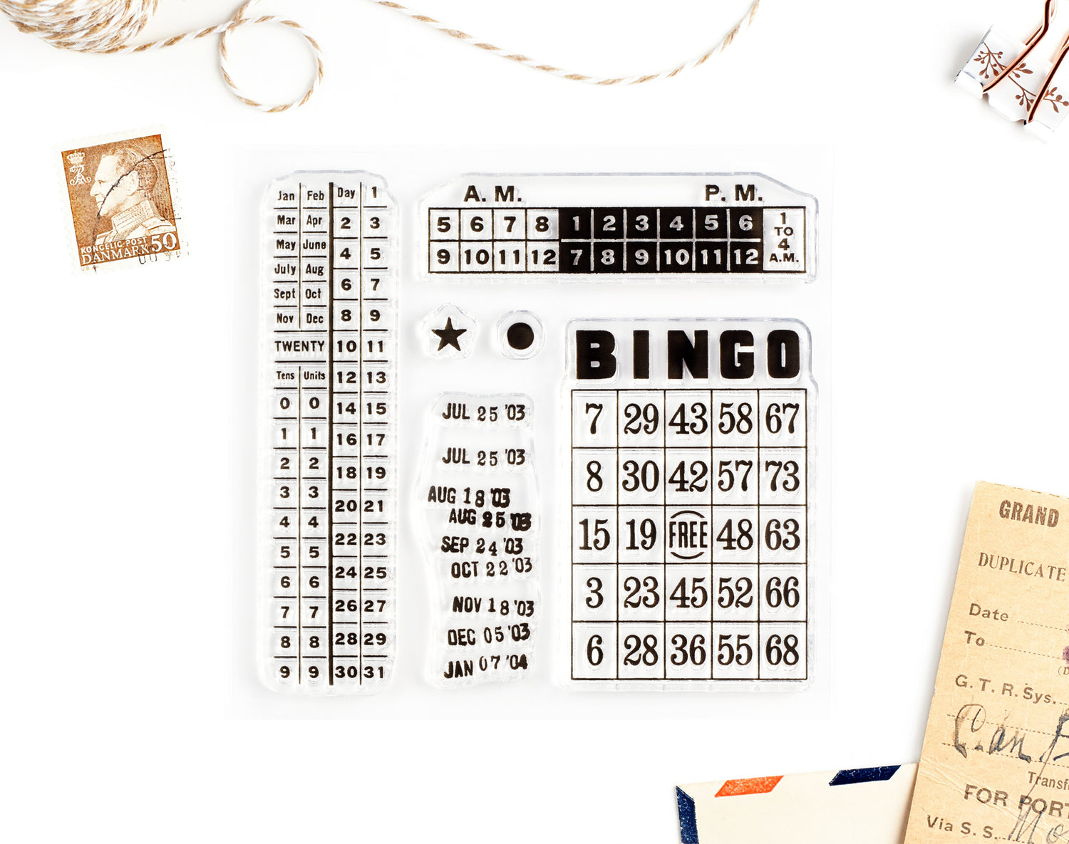 Journal Digits Clear Stamps