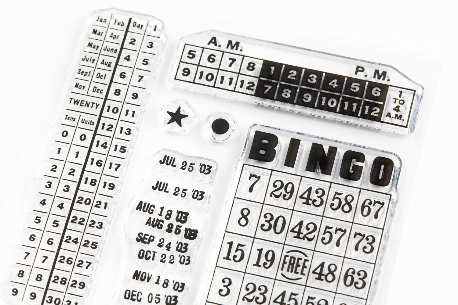 Journal Digits Clear Stamps