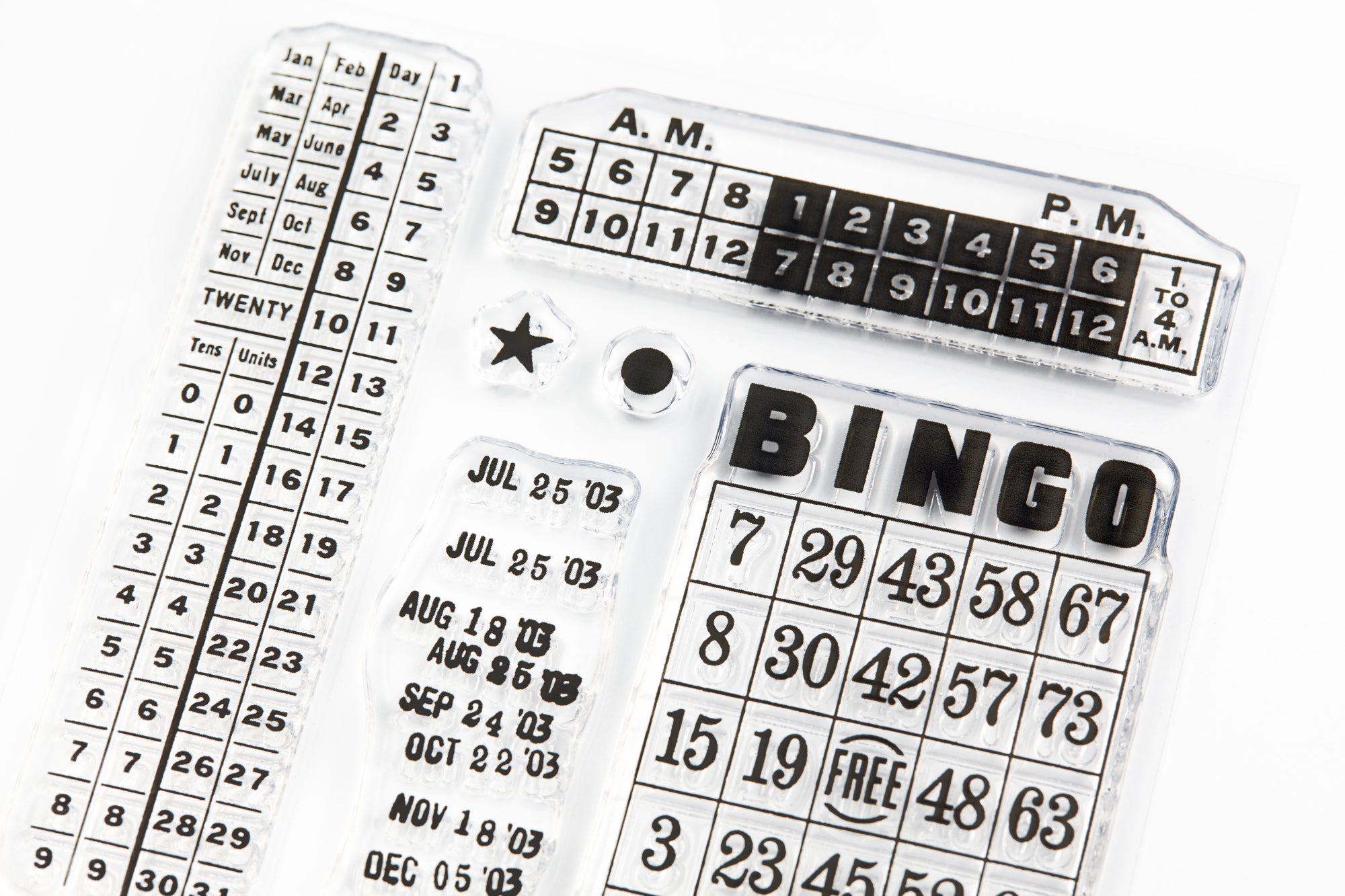 Journal Digits Clear Stamps