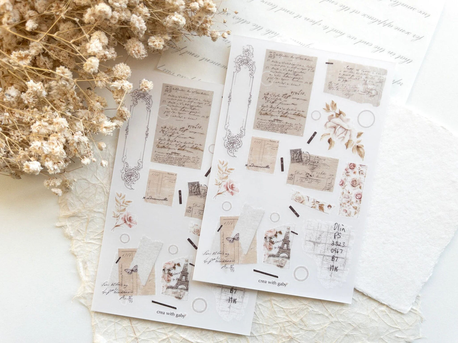French Romance Rub-On Stickers