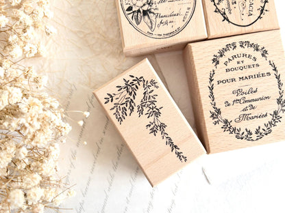 Vintage French Labels Rubber Stamp Set