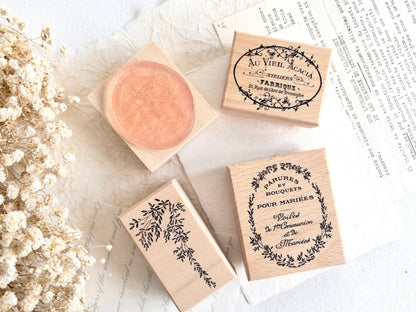 Vintage French Labels Rubber Stamp Set