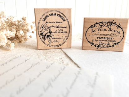 Vintage French Labels Rubber Stamp Set