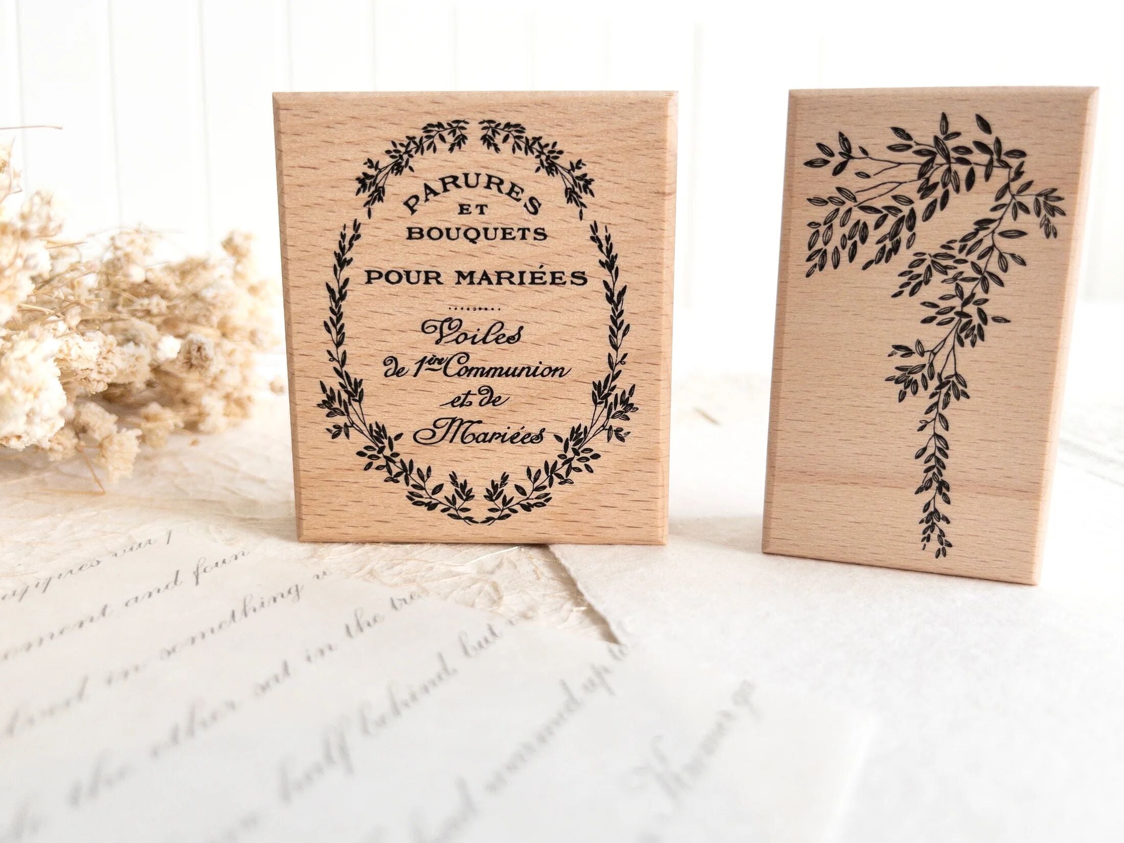 Vintage French Labels Rubber Stamp Set