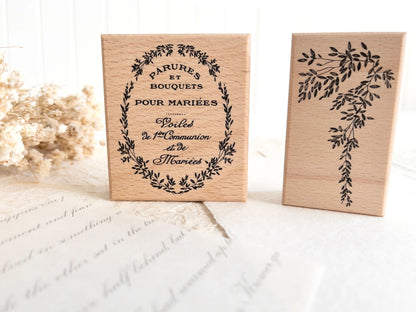 Vintage French Labels Rubber Stamp Set