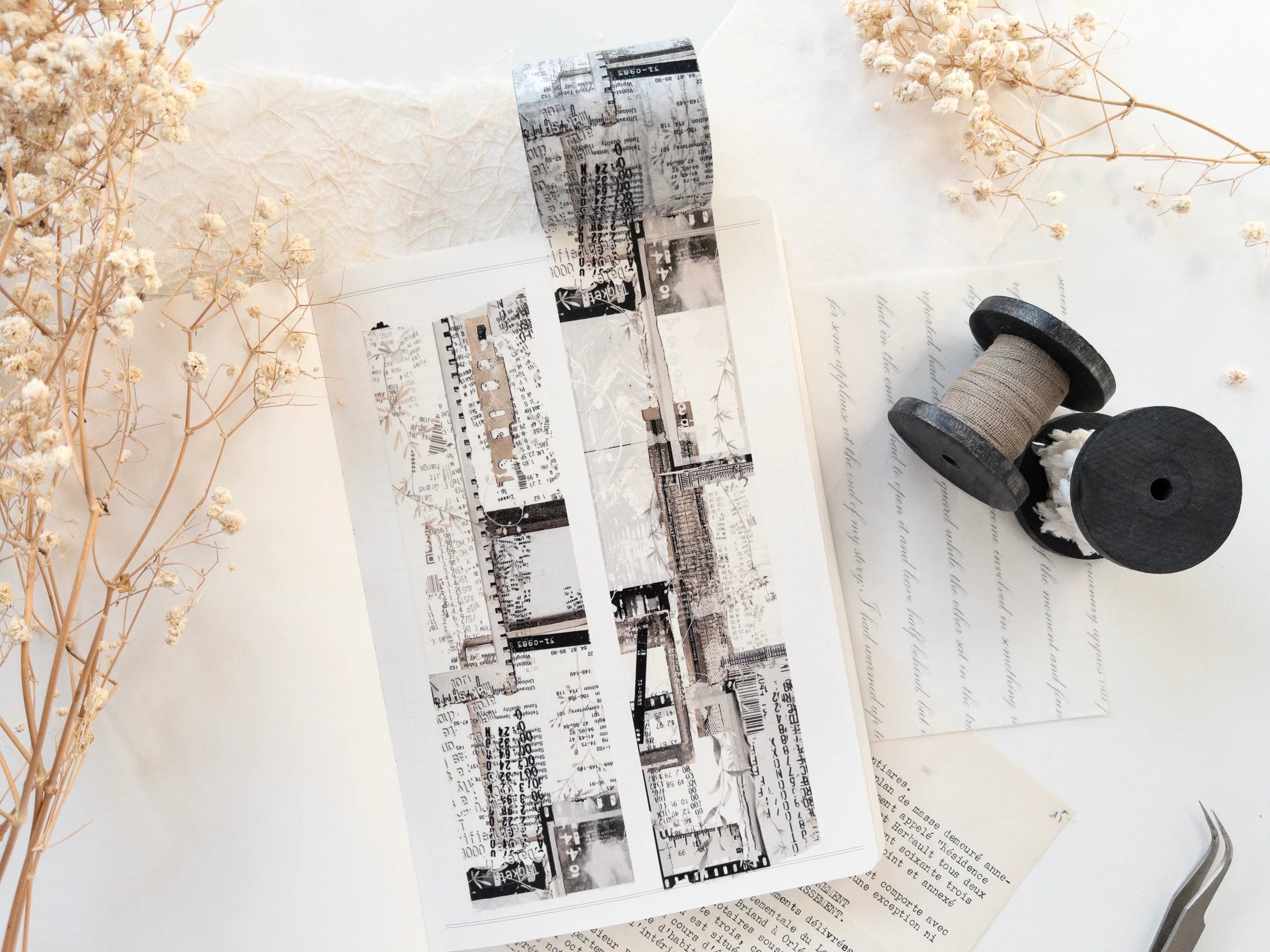 Washi tape with a distressed grungy look