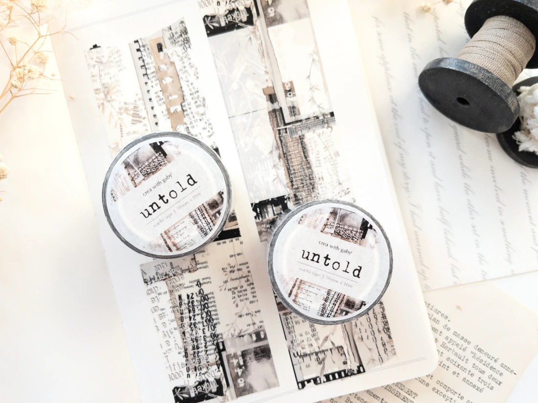 Two rolls of washi tape with a distressed grungy look