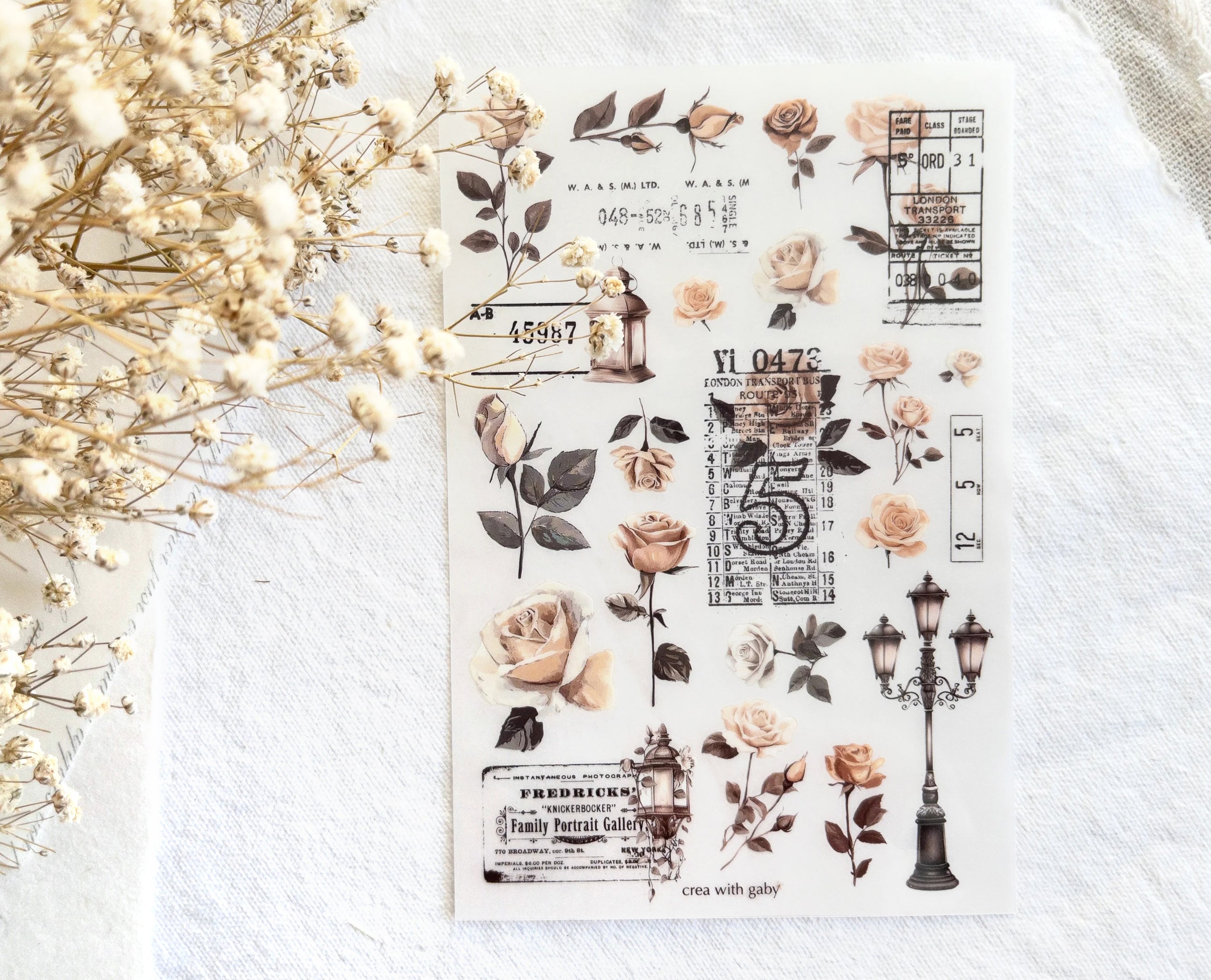 Vintage Tickets Rub-On Stickers