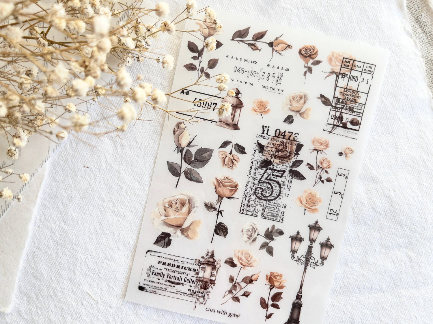 Vintage Tickets Rub-On Stickers