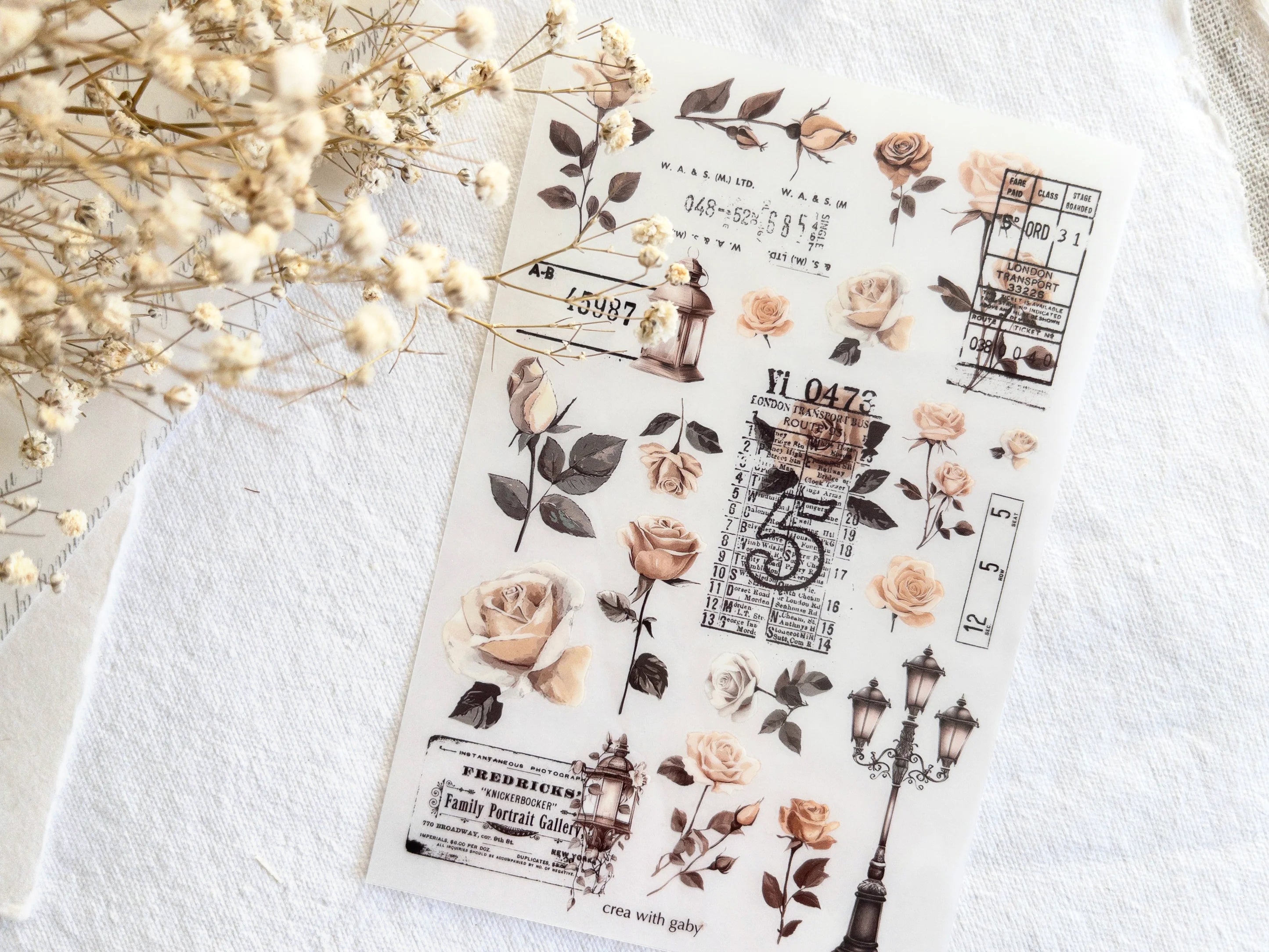 Vintage Tickets Rub-On Stickers
