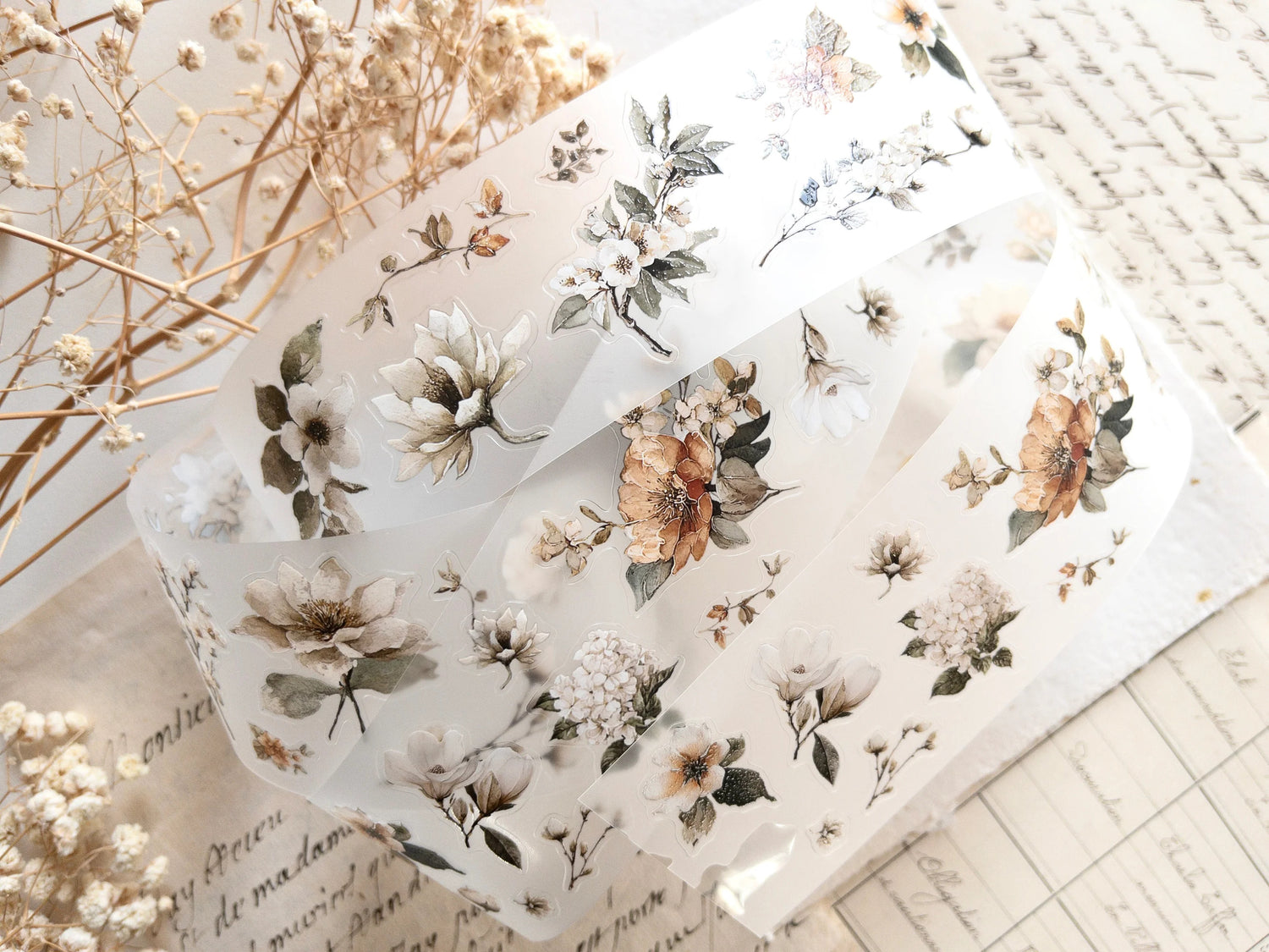 Nostalgia Floral Pre-Cut PET Tape