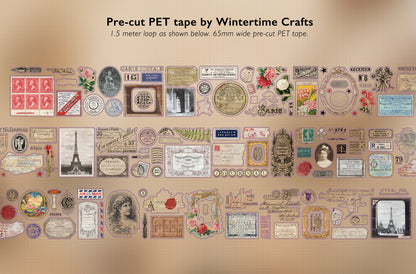 Preview of the stickers included with the French Ephemera pre-cut PET tape.