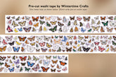 Preview of the pre-cut butterflies included in the Butterflies washi tape by Wintertime Crafts.