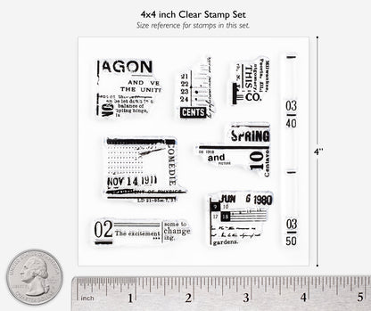 Distressed journaling stamp ruler chart