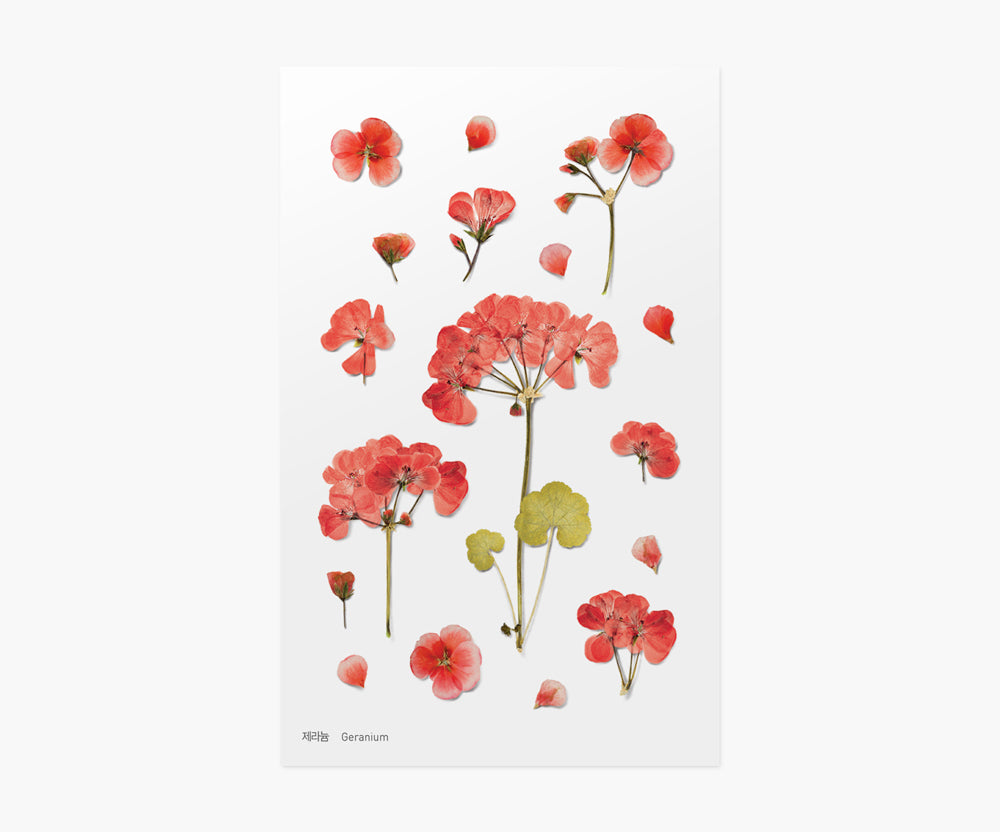 Geranium Pressed Flower Stickers