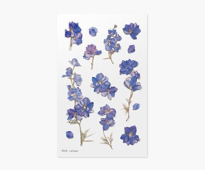 Larkspur Pressed Flower Stickers