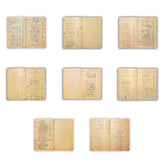 Set of eight open pages with handwritten text on a white background from the Dina Wakley journal.