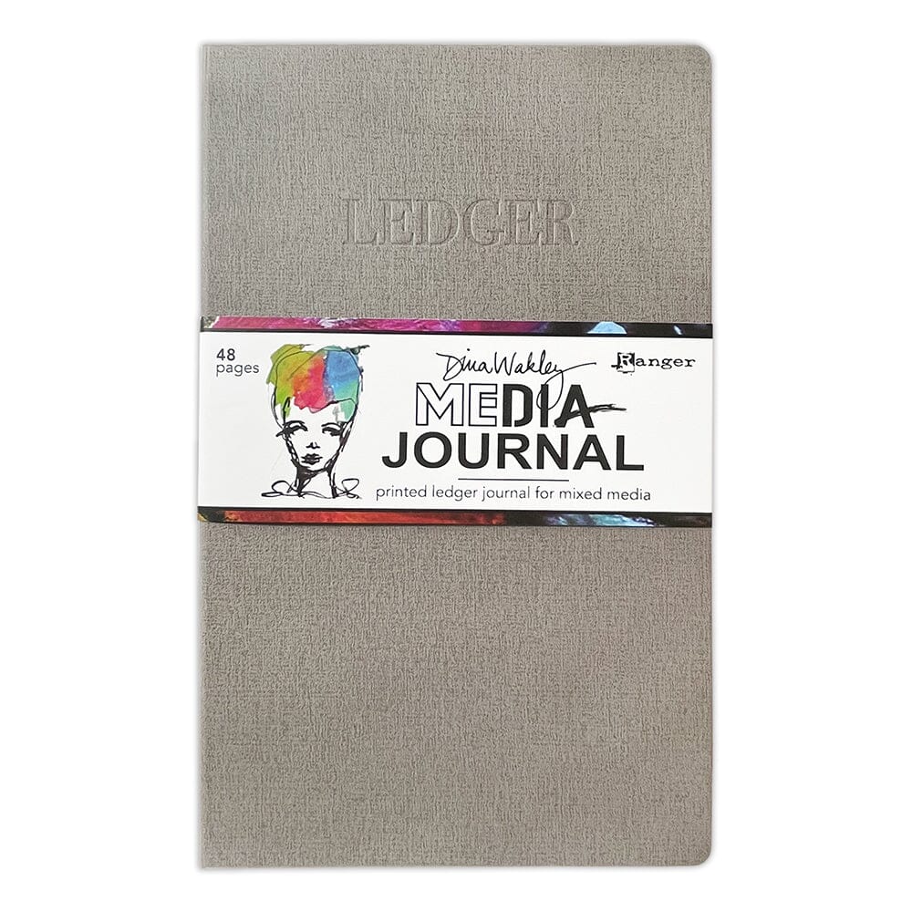 Dina Wakley Media journal with a colorful label on a white background