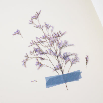 Misty Blue Pressed Flower Stickers