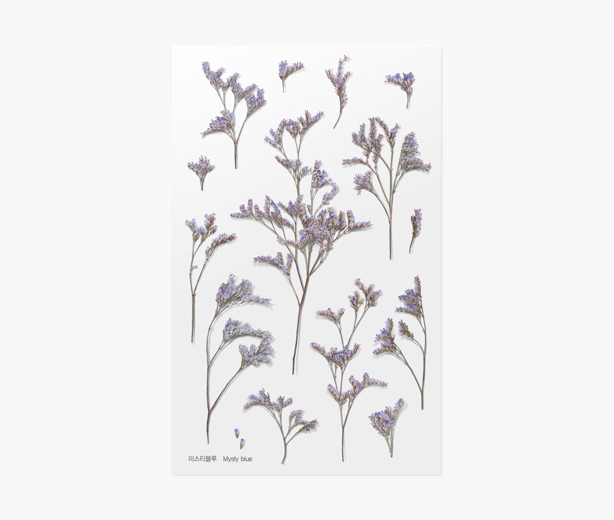 Misty Blue Pressed Flower Stickers