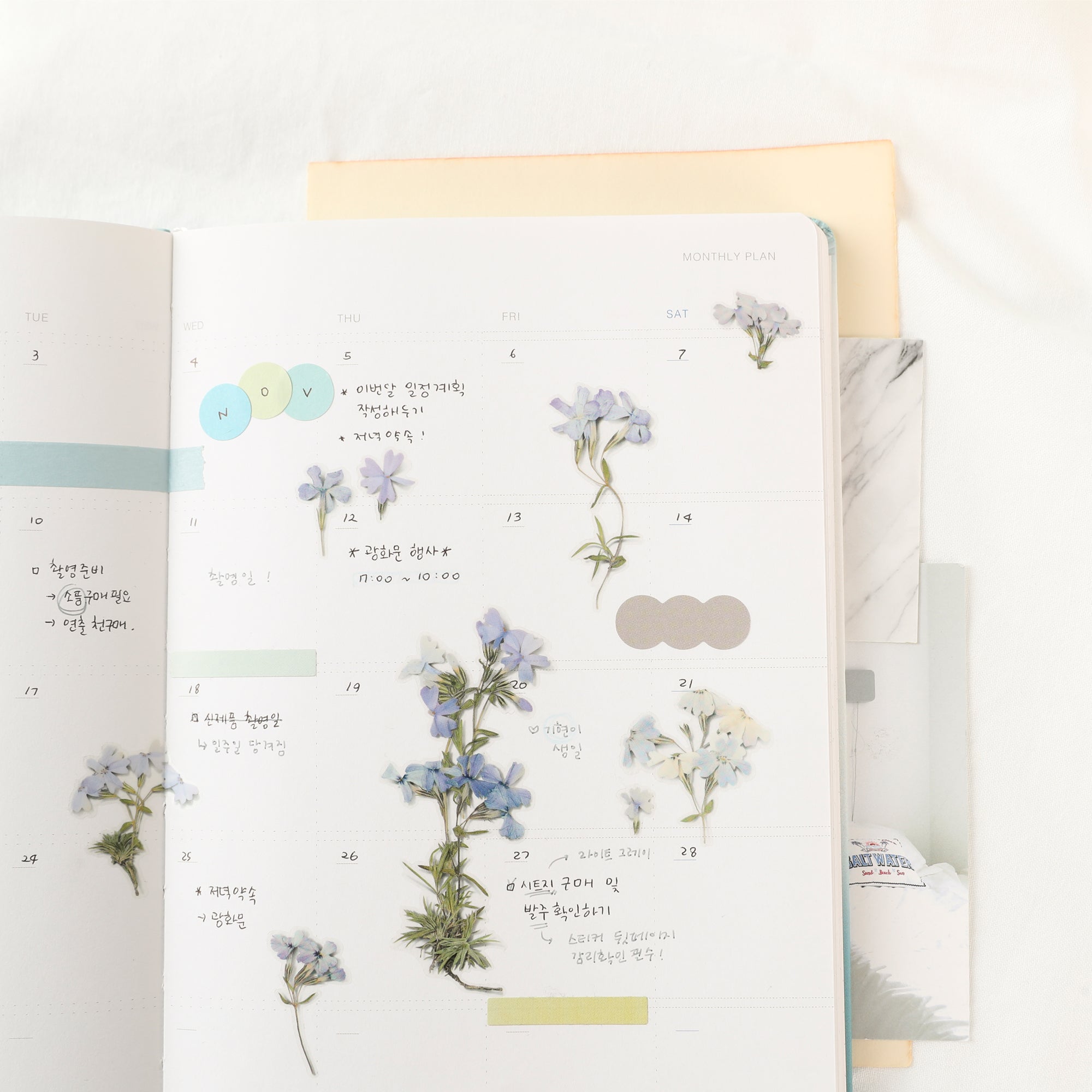 Moss Phlox Pressed Flower Stickers