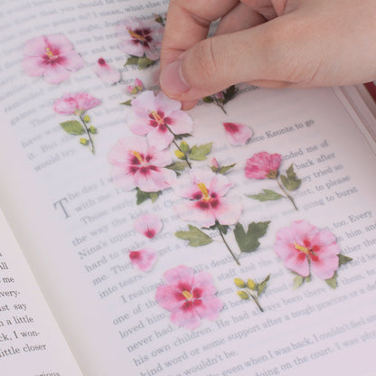 Rose of Sharon Pressed Flower Stickers